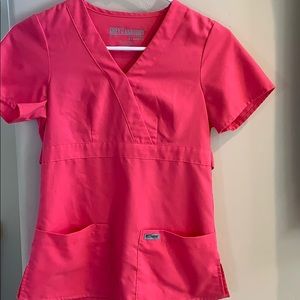 Greys Anatomy Hot Pink Scrub Top